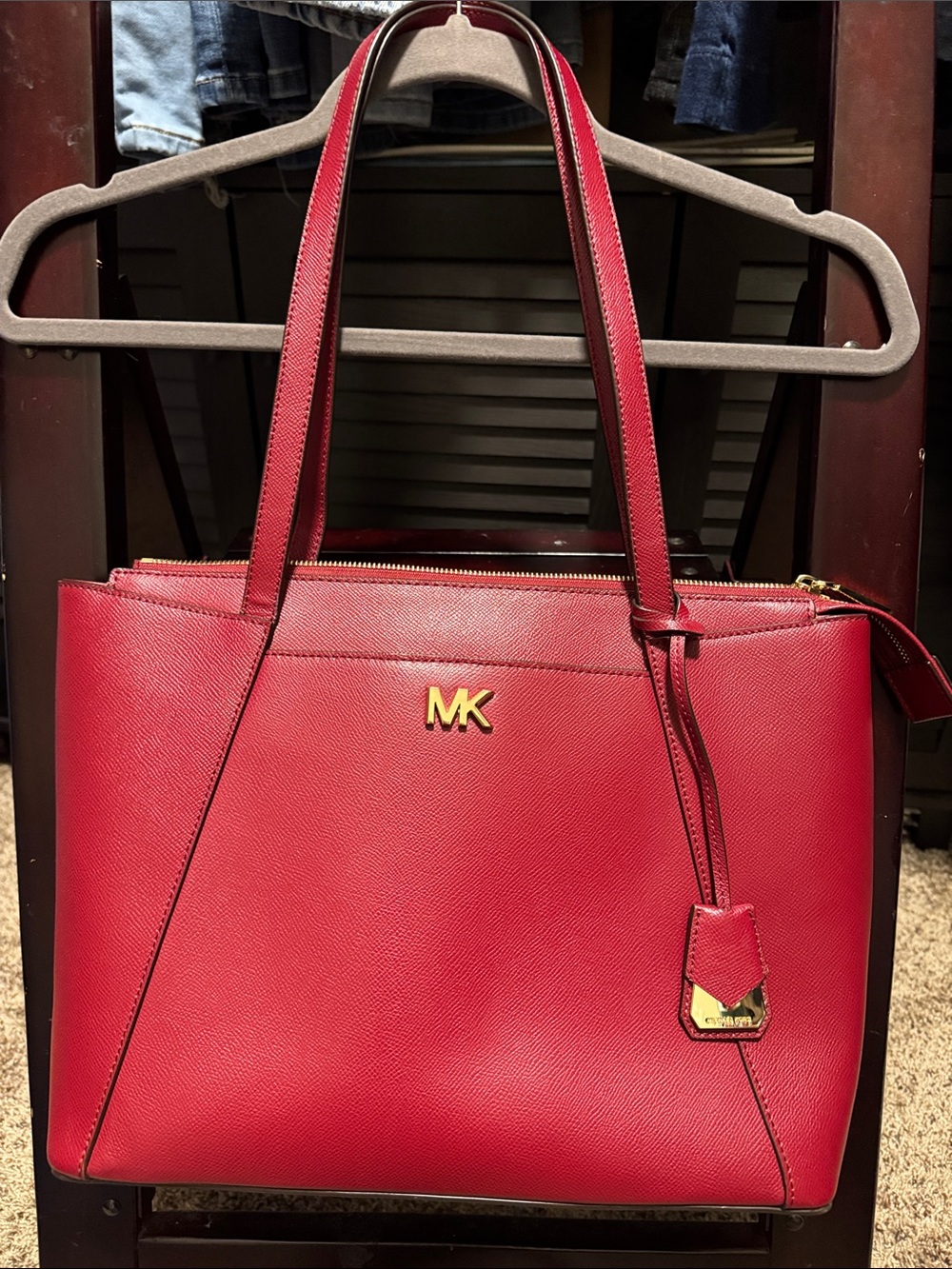 Michael Kors Maddie Medium Crossgrain Leather Tote